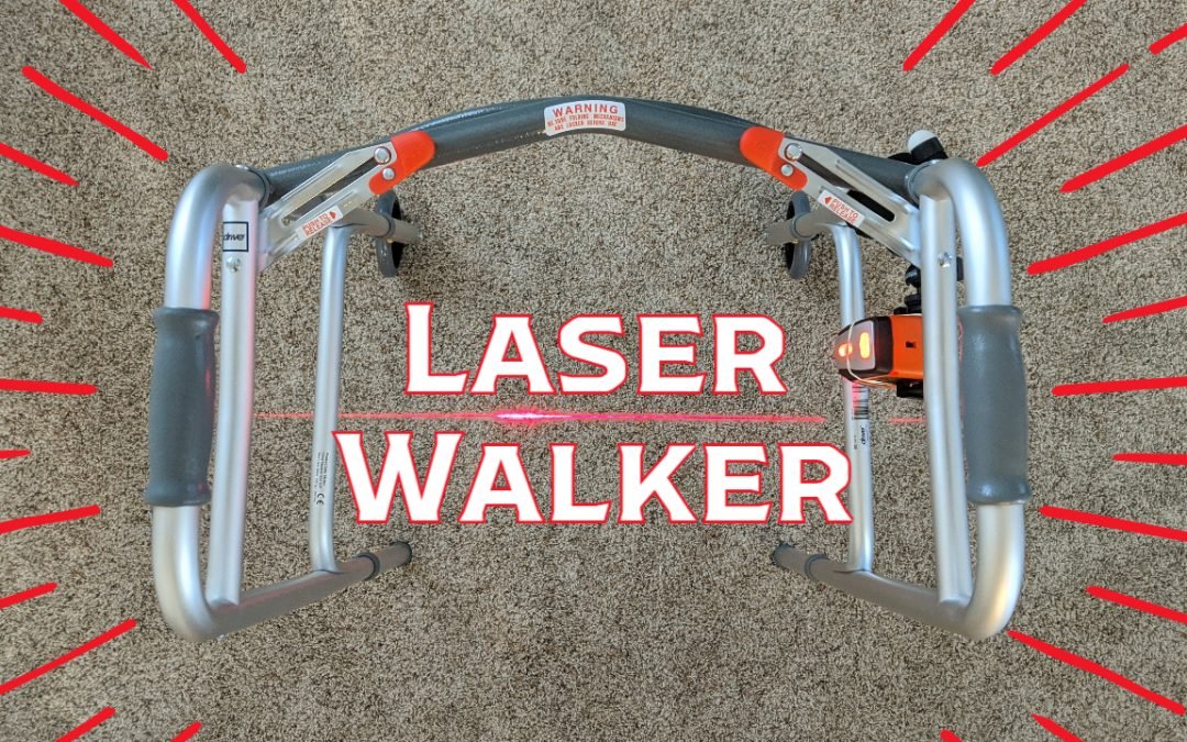 How to add a laser line to a walker or cane